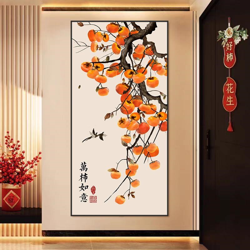 进门玄关挂画现代简约自粘装饰画上善若水贴画客厅走廊过道墙壁画