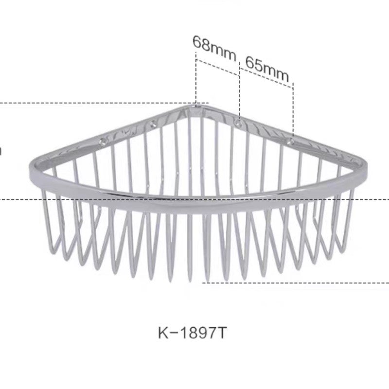 304不锈钢置物架壁挂三角篮浴室五金挂件1897T-S置物架角篮