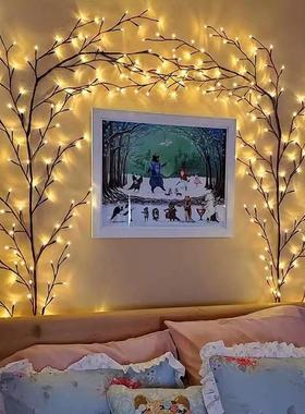 新品31v太阳能144灯藤条灯树枝灯网红led灯圣诞节装饰灯彩灯