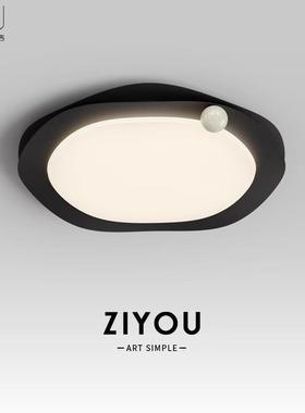 意式极简卧室吸顶灯温馨浪漫黑色简约现代创意儿童房led护眼灯具
