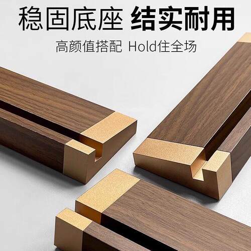 A台4胡桃木卡亚克力展示o牌L型斜面议室身份展示牌木质底座会lgo