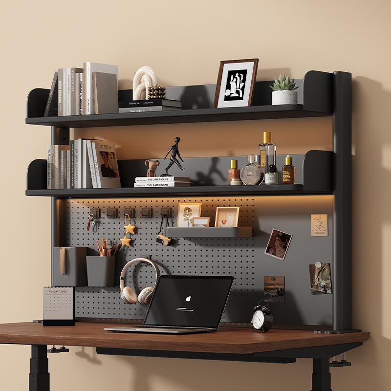 【折扣价】跨境电竞风多层洞洞板置物架学生学习桌上书架办公电脑