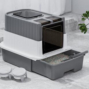【折扣价】猫砂盆紫外线抽屉式除臭杀菌全封闭顶盖防臭防溅的猫厕