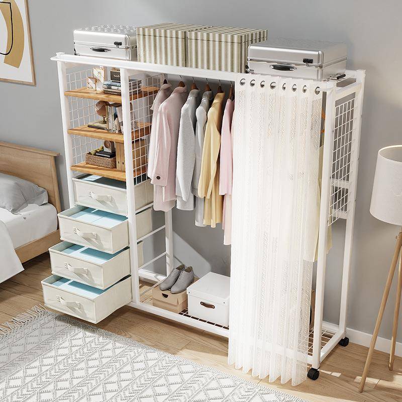 衣架落地卧室挂衣架可移动带轮家用客厅网红轻奢晾衣架简易衣帽架