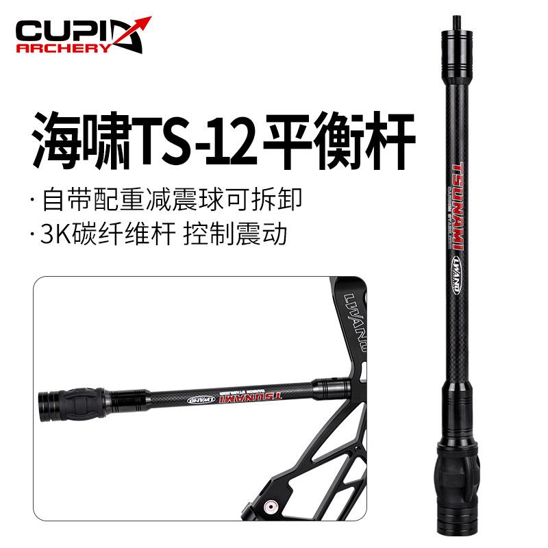 新款海啸TS-12自带减震配重平衡杆3K碳纤维材弓箭器材可供