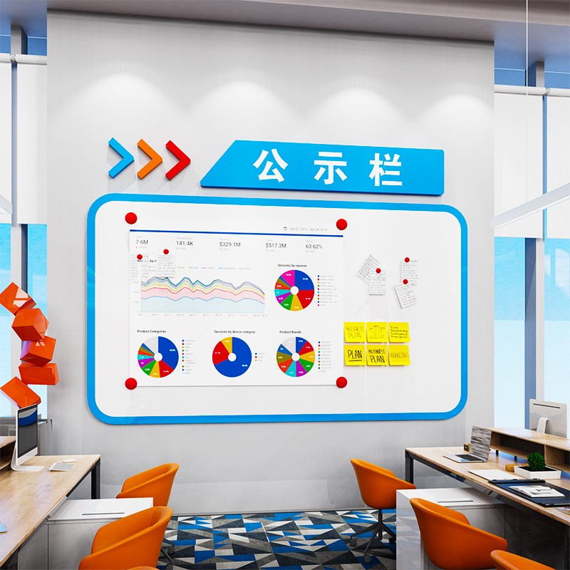 业绩公示栏展示板磁吸公r告宣传栏墙贴公司办公室文化墙kt板亚克