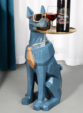 北欧高档大型落地狗摆件轻奢客厅卧室装饰品电视柜托盘乔迁送礼