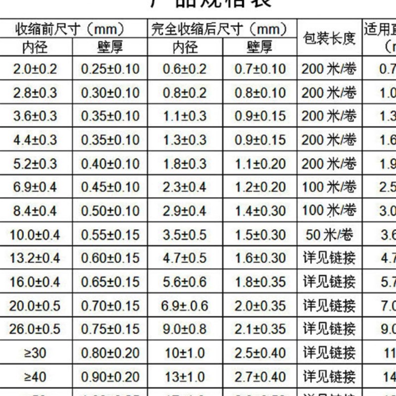 防水热缩管 胶倍收缩率 3热缩套管多色30壁 mm密封 厚壁含双