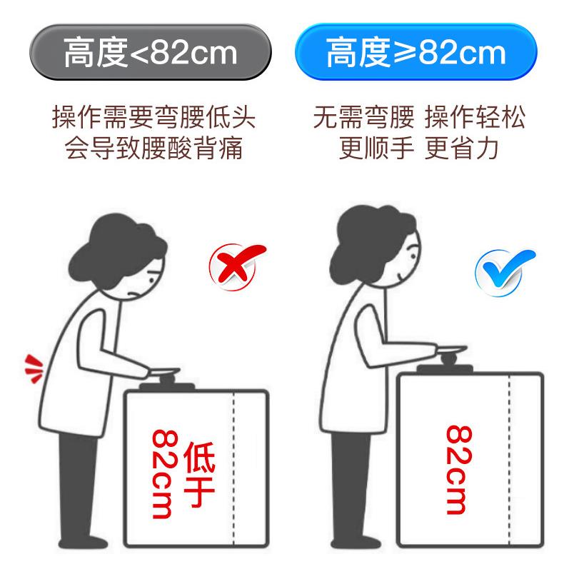 上翻门厨房整理收纳储物柜多层夹缝带门多功能操作台面双色餐边柜