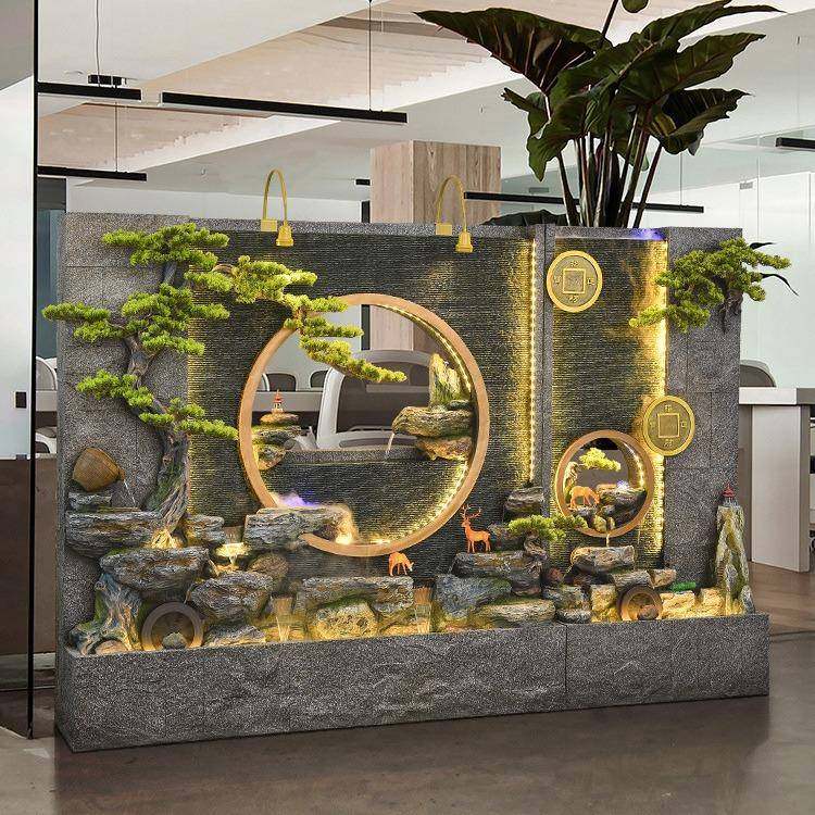 水幕墙流水墙屏风酒店客厅玄关隔断庭院装饰假山鱼池喷泉景观摆件,鲜花速递/花卉仿真/绿植园艺,其它园艺用品,淘宝优惠券,粉丝福利购,淘宝优惠卷