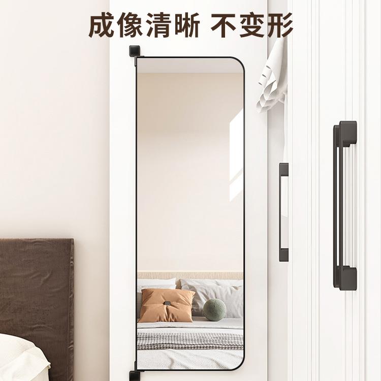 衣柜穿衣镜家用隐藏式内置全身试衣镜伸缩折叠旋转隐形平开门镜子