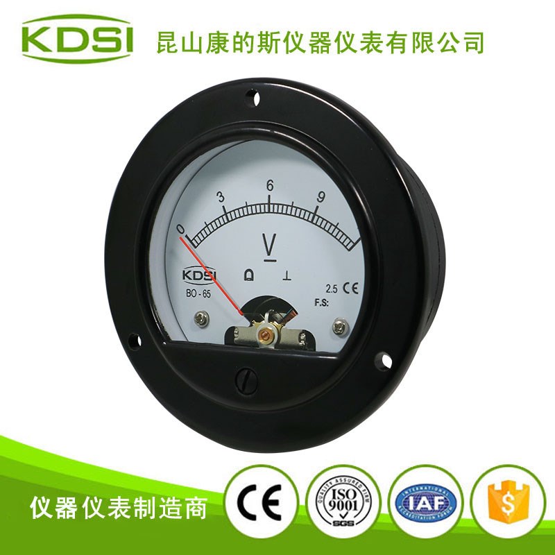 指针式圆形电压表 车用电压表头BO-65 DC12V电动车仪表