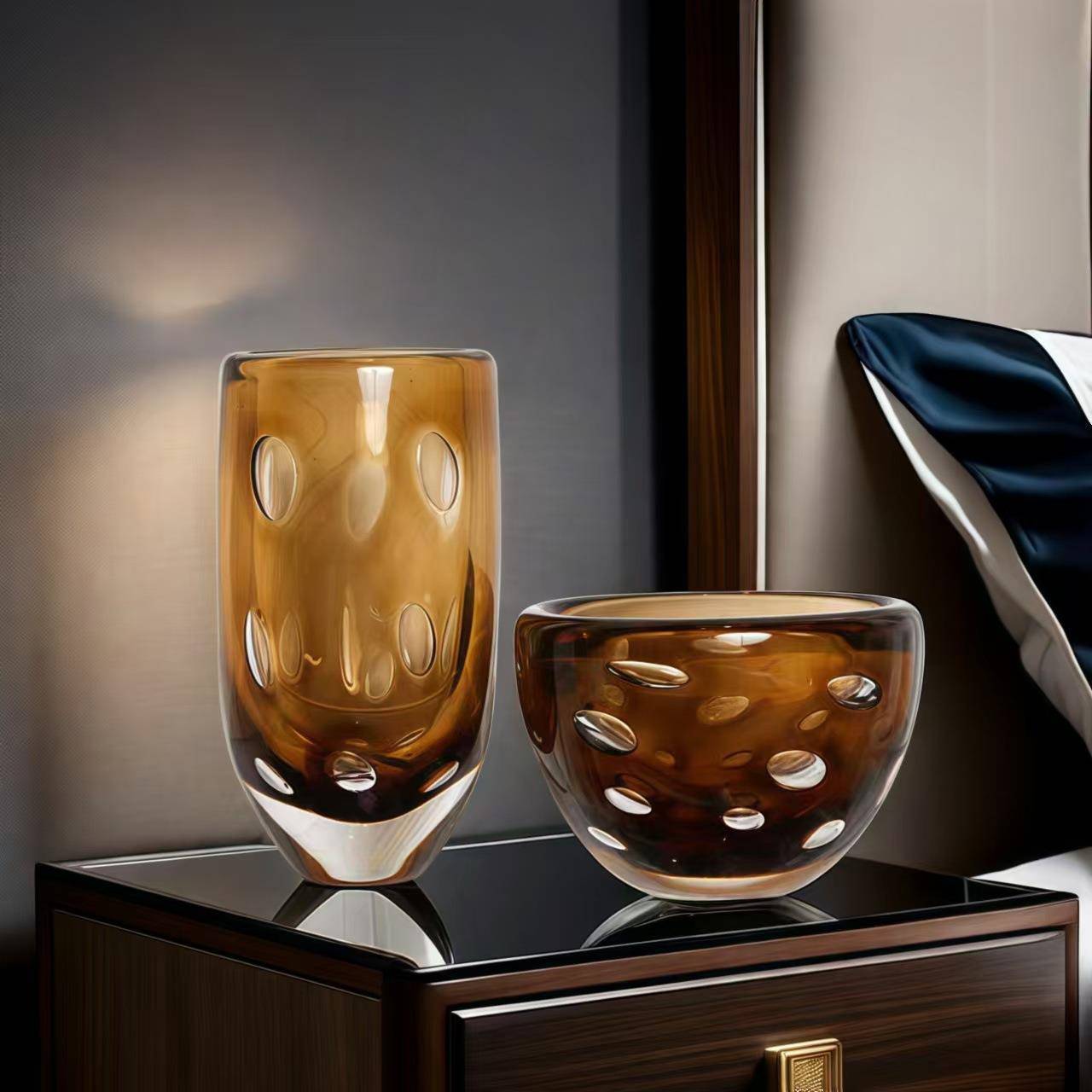 现代轻奢高级感样板间书房装饰品办公室客厅电视柜软装摆件