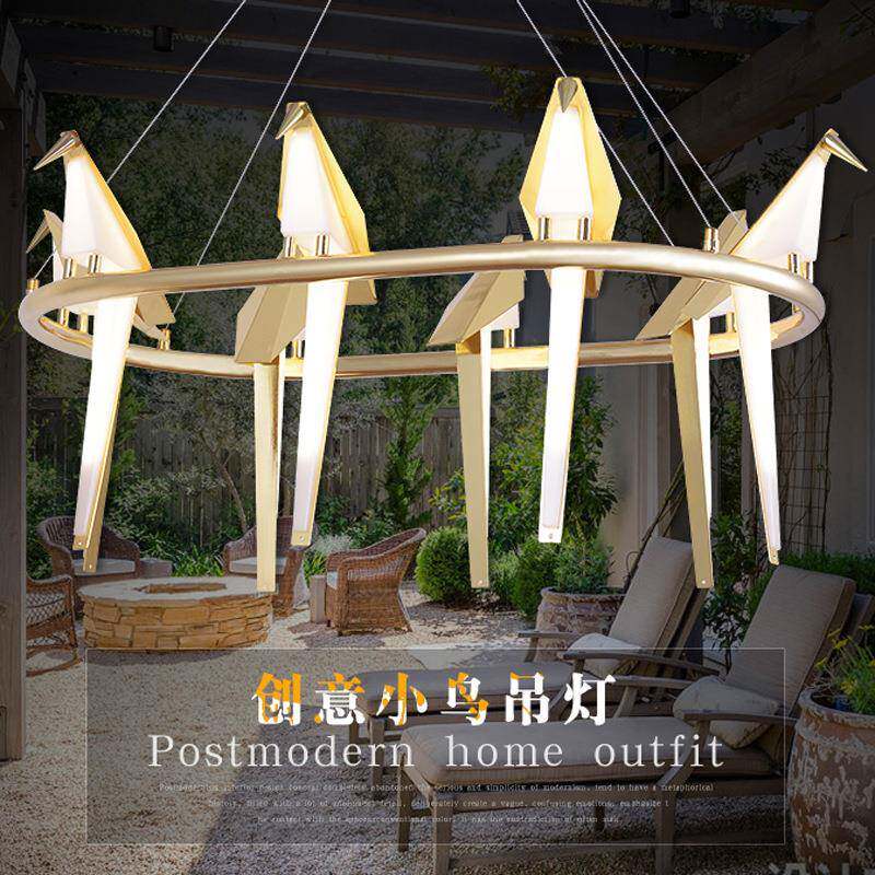 北欧创意千纸鹤小鸟吊灯个性艺术简约客厅灯设计师现代卧室餐厅灯