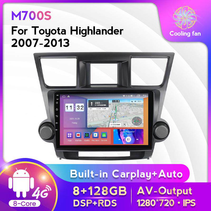 适用于丰田汉兰达 07-13款安卓大屏中控车载导航屏幕8+128G