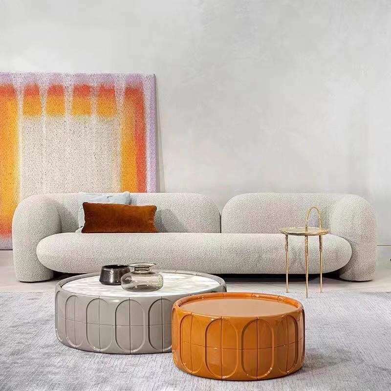 意式极简布艺沙发小户型客厅简约现代三人直排奶油侘寂风沙发新款