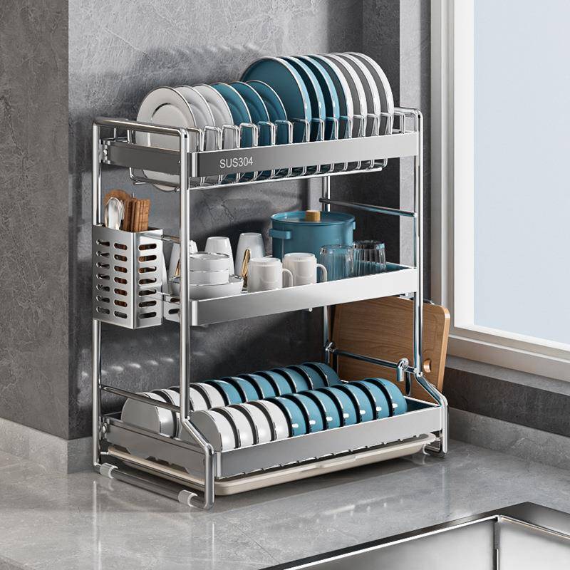 【折扣价】厨房碗架置物架多功能碗盘收纳盒家用碗筷碗柜放碗碟沥