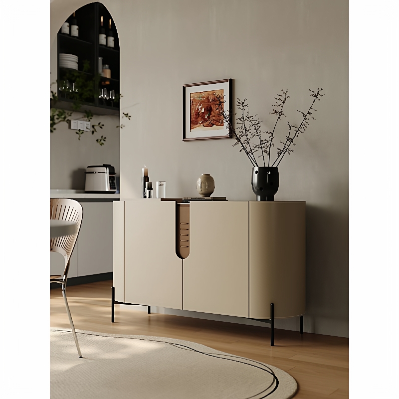 【折扣价】入户玄关柜意式极简岩板餐边柜马鞍皮进门储物柜客厅靠