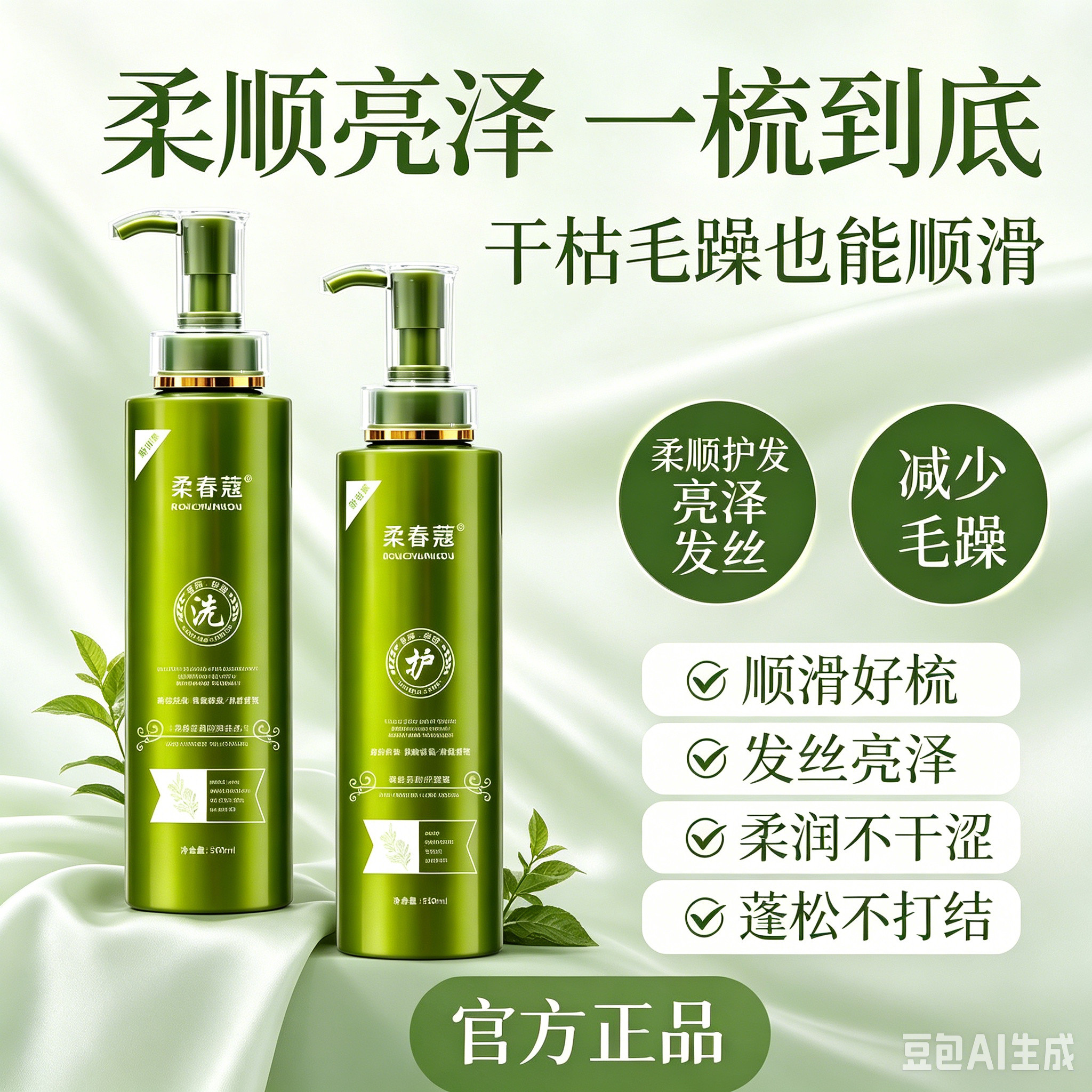 发2瓶/正品柔春蔻氨基酸洗发水洗头膏护发素沐浴露控油去屑止痒