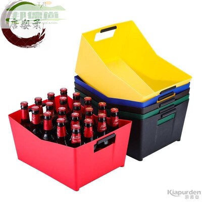 加厚塑料啤酒筐子长方形冰桶零食框收纳桶啤酒箱酒吧KTV酒箱logo