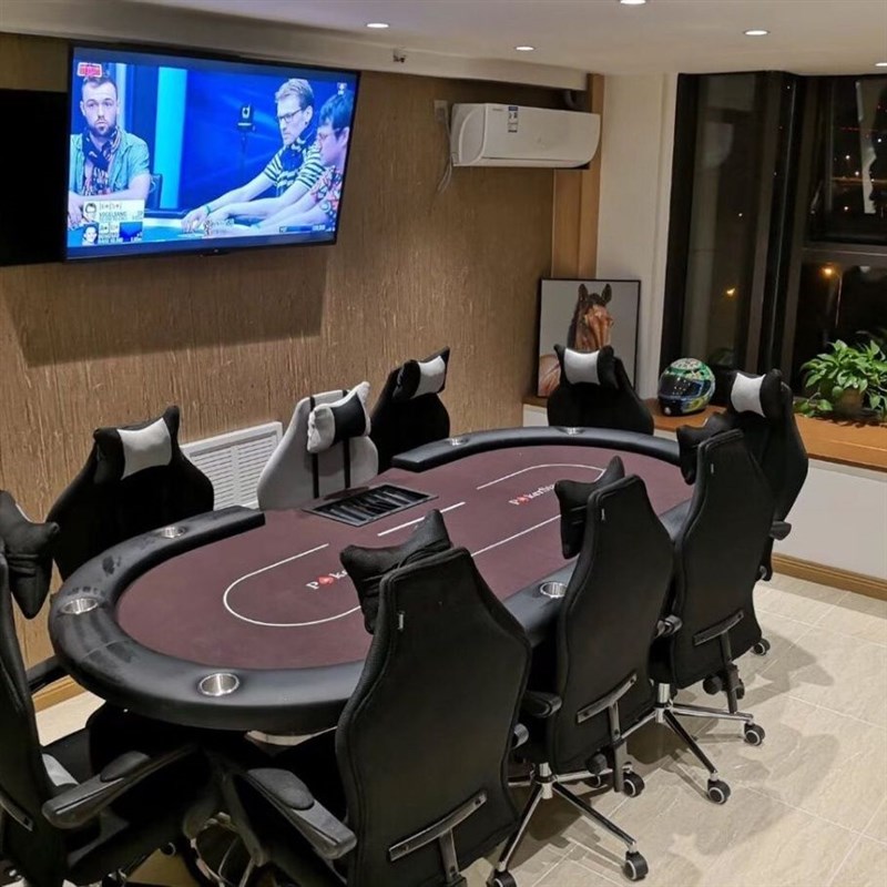 德州扑克桌新款筹码竞技桌德扑桌子工厂直销德州整体台面折叠桌脚