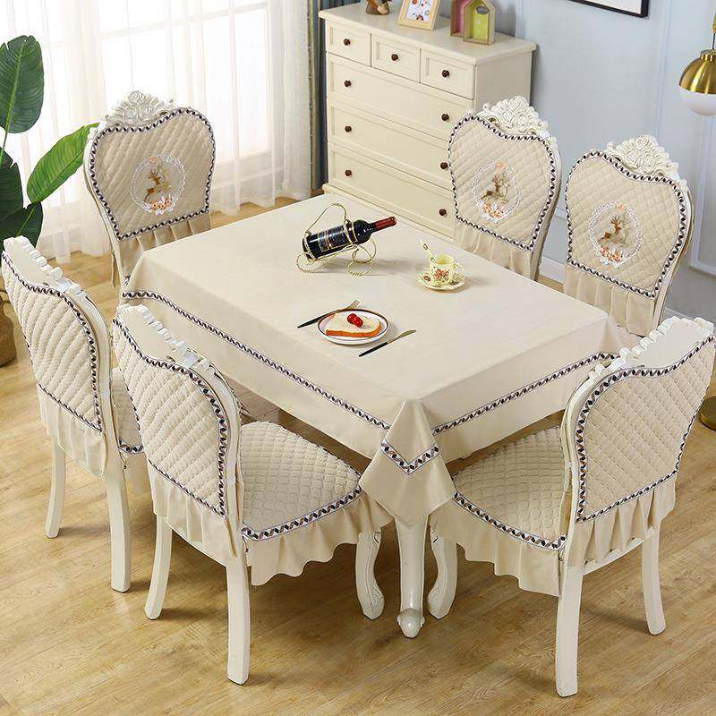 【折扣价】欧式餐椅套装椅子垫靠背桌布餐桌套垫椅子套家用坐垫板