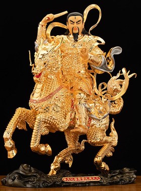 台湾纯铜九天应元雷声普化天尊道家道观供奉雷祖雷神南极大帝神像