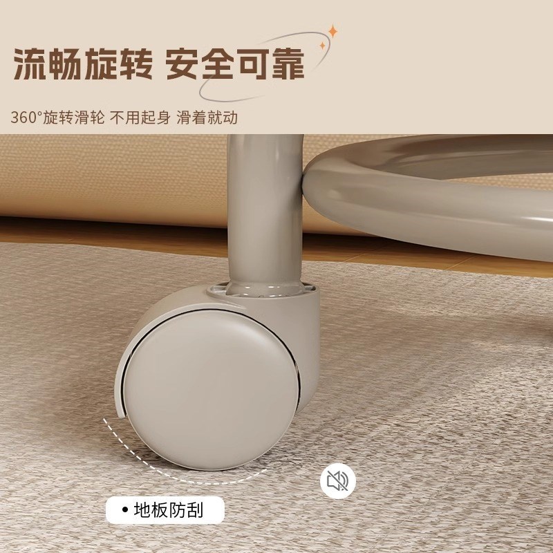 万向轮家用小凳子滑轮矮凳带娃儿童板H凳圆凳Q靠背椅移动耐用静音