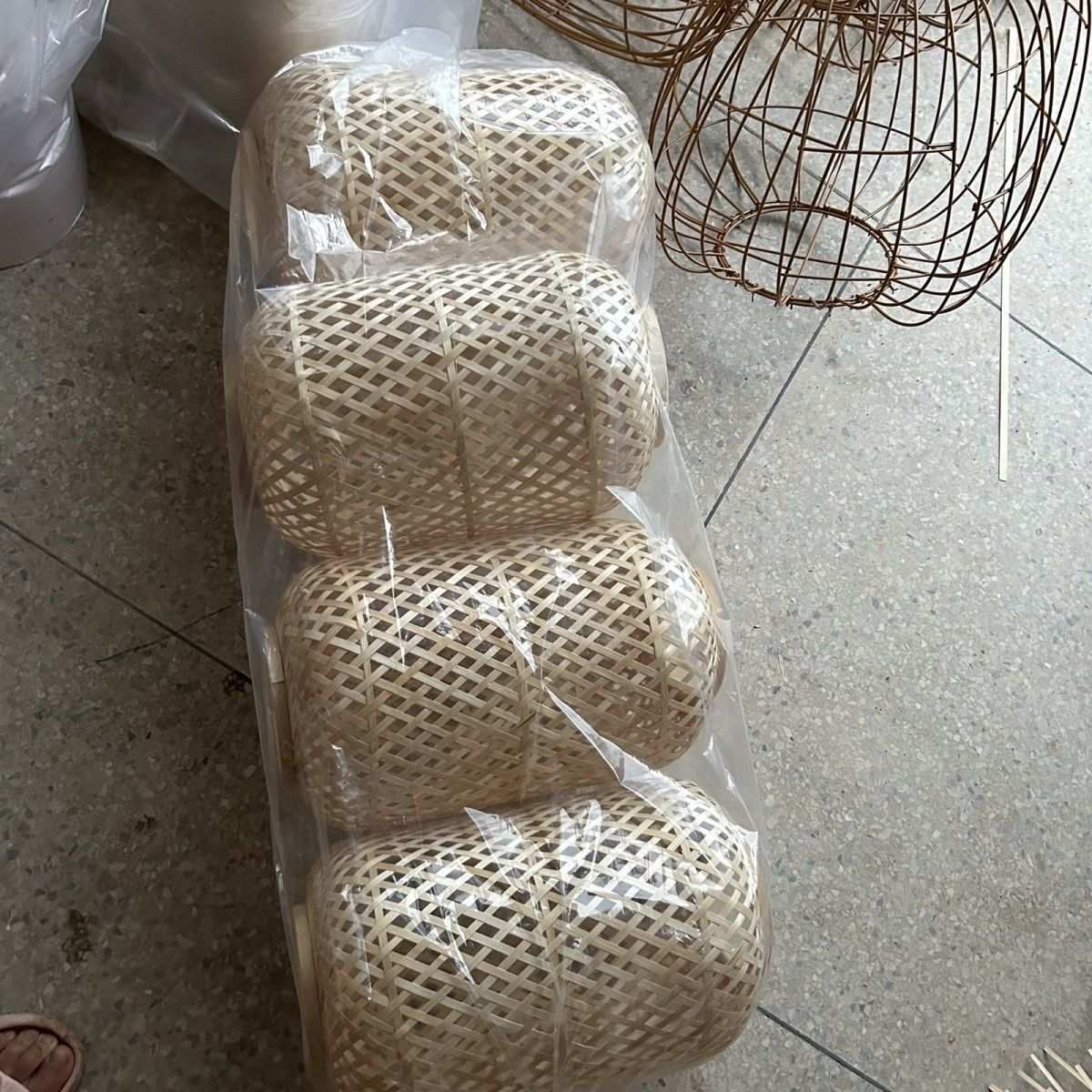 交叉中式竹编灯笼古风拍摄道具中式精品手工编制作。25*40其他图片