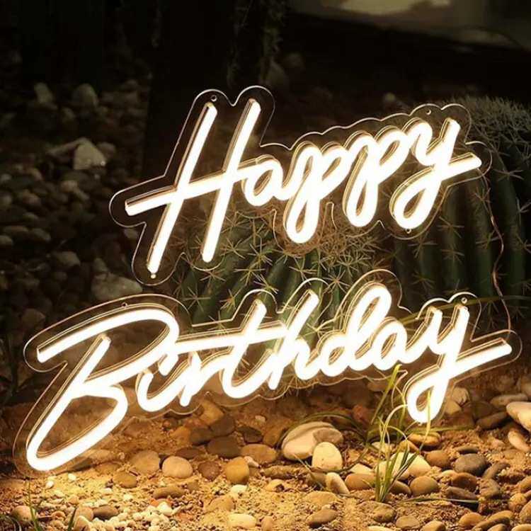 一件包邮Happy birthday 氛围灯发光字招牌亚克力迷你水晶背光字