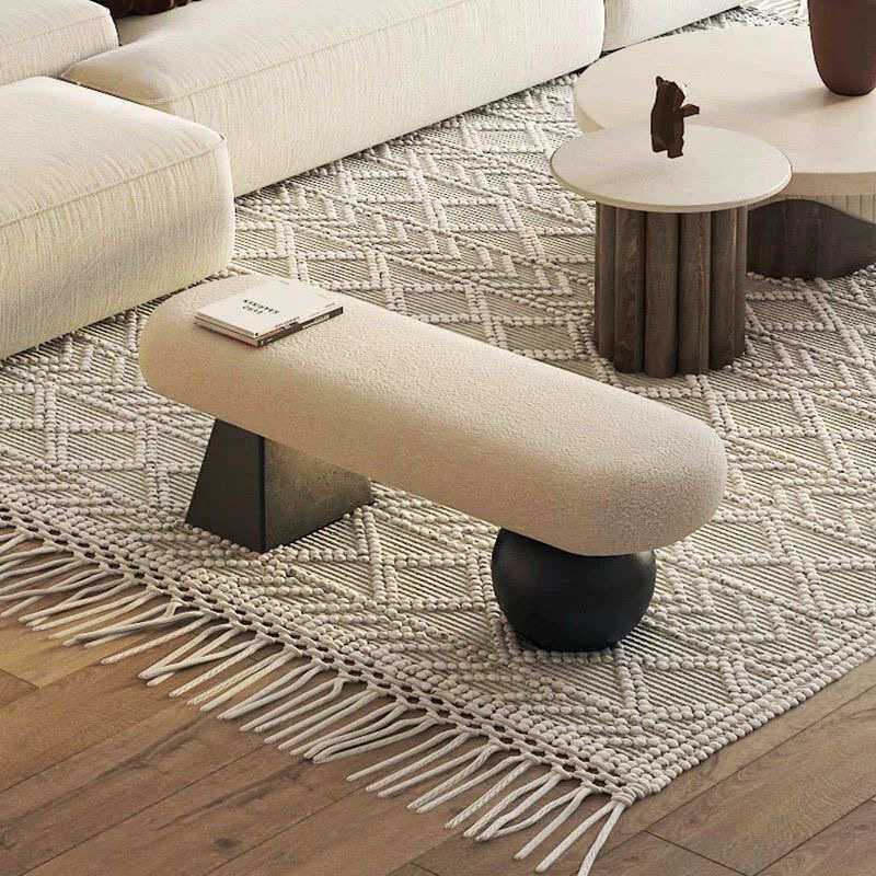 换鞋凳法式北欧沙发凳家具入户门口穿鞋凳中古风床尾凳长条矮凳子