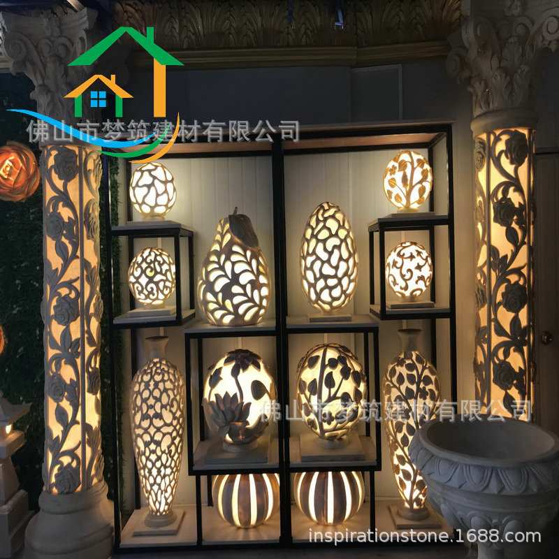 异型艺术装饰灯 砂岩雕塑景观灯 户外工程雕刻灯 园林工程景观灯