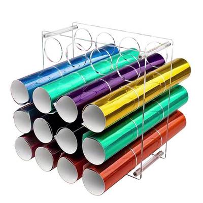 16孔乙烯基多功能纸张收纳架，画纸设计稿卡片纸卷筒架可拆卸纸