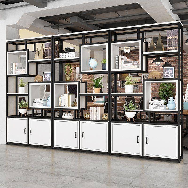 办公室屏风展示柜铁艺花架装饰架客厅落地玄关架美发店产品展示柜