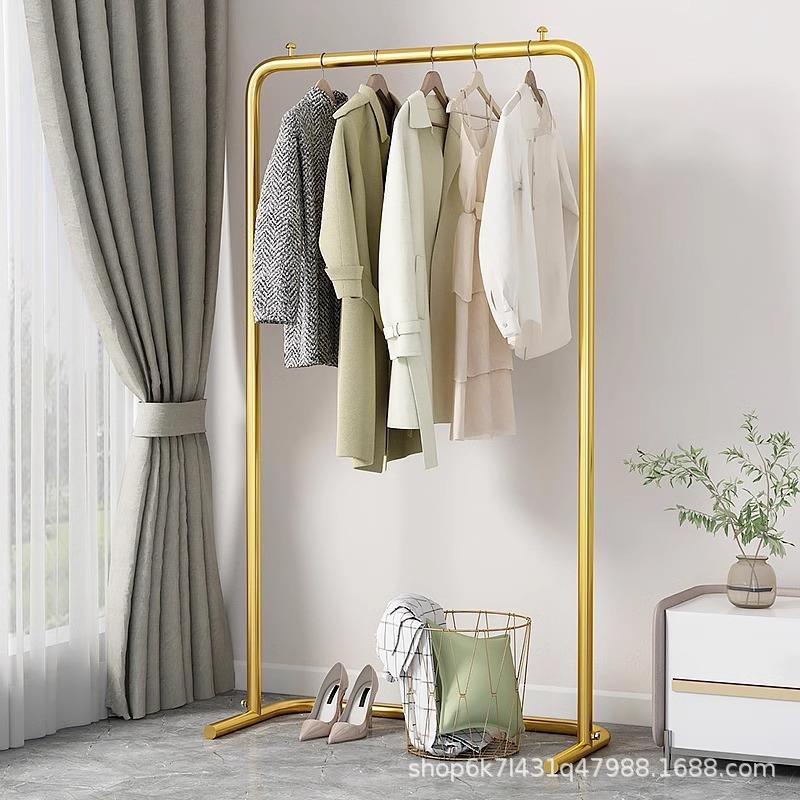 挂衣架落地卧室简易家用晾衣架室内房间挂衣服的置物架子衣帽架杆