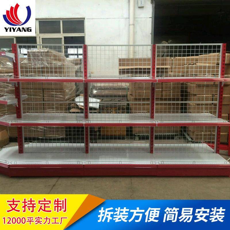 梯形端头金属展示架双面背网超市便利店货架商品展示架