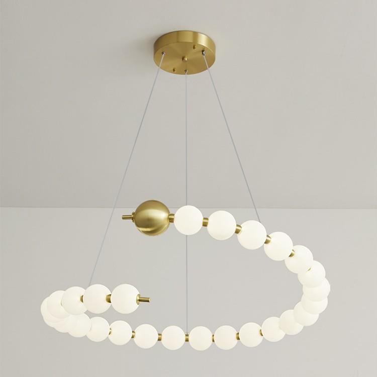 北欧轻奢圆形魔豆吊灯客厅主灯简约现代创意卧室书房圆环餐厅大灯
