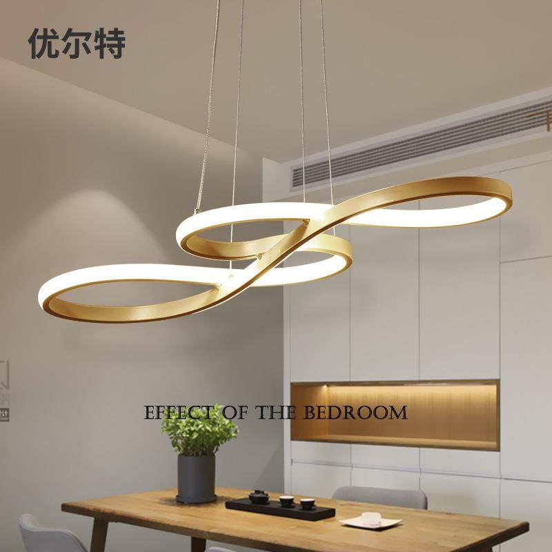 新款创意个性浪漫温馨八音符型LED吊灯北欧亚克力餐厅客厅吊灯具
