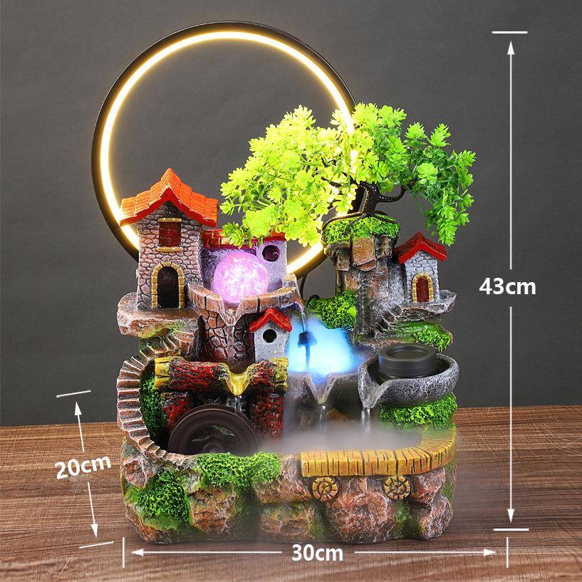 假山流水摆件家居装饰工艺品办公室客厅玄关店铺开业礼1533