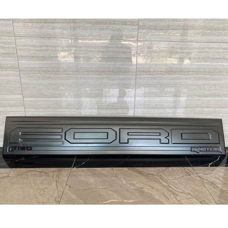适用21-24年福特猛禽F150后尾门护板大标后尾门盖板装饰门板改装