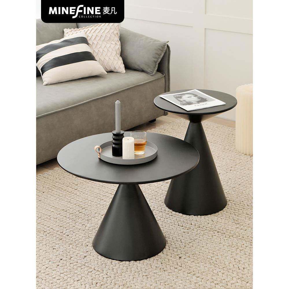 麦凡轻奢圆形小茶几现代简约客厅边几沙发角几边桌个性艺术小茶桌