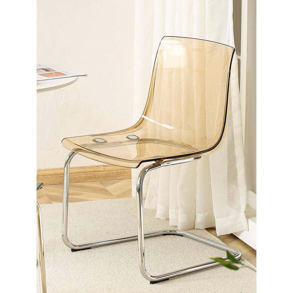 豪峰设计师北欧透明椅子亚克力靠背餐椅简约网红中古休闲托亚斯椅