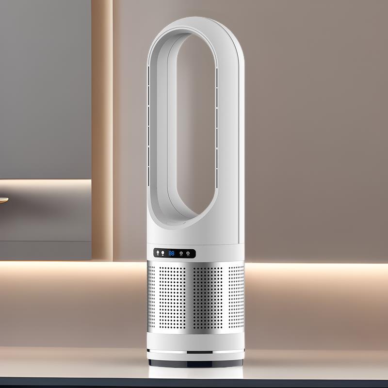 无叶风扇智能冷暖两用取暖器空气净化暖风机落地电风扇静音