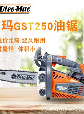 意大利欧玛GTS250油锯单手伐木锯修枝锯轻巧10英寸小型修枝混合油