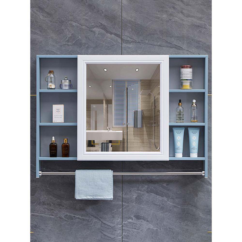 cs洗手间梳妆镜子浴室镜柜挂墙式镜箱带置物架防水储物收纳柜卫生