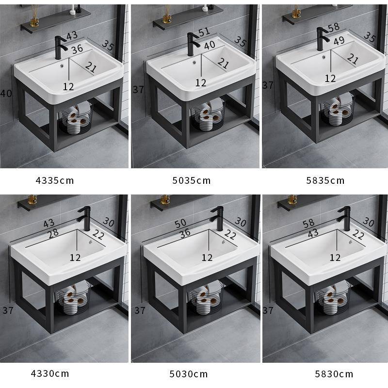 小户型浴室柜组合挂墙式洗手台卫生间极窄洗漱脸池阳台一体陶瓷盆