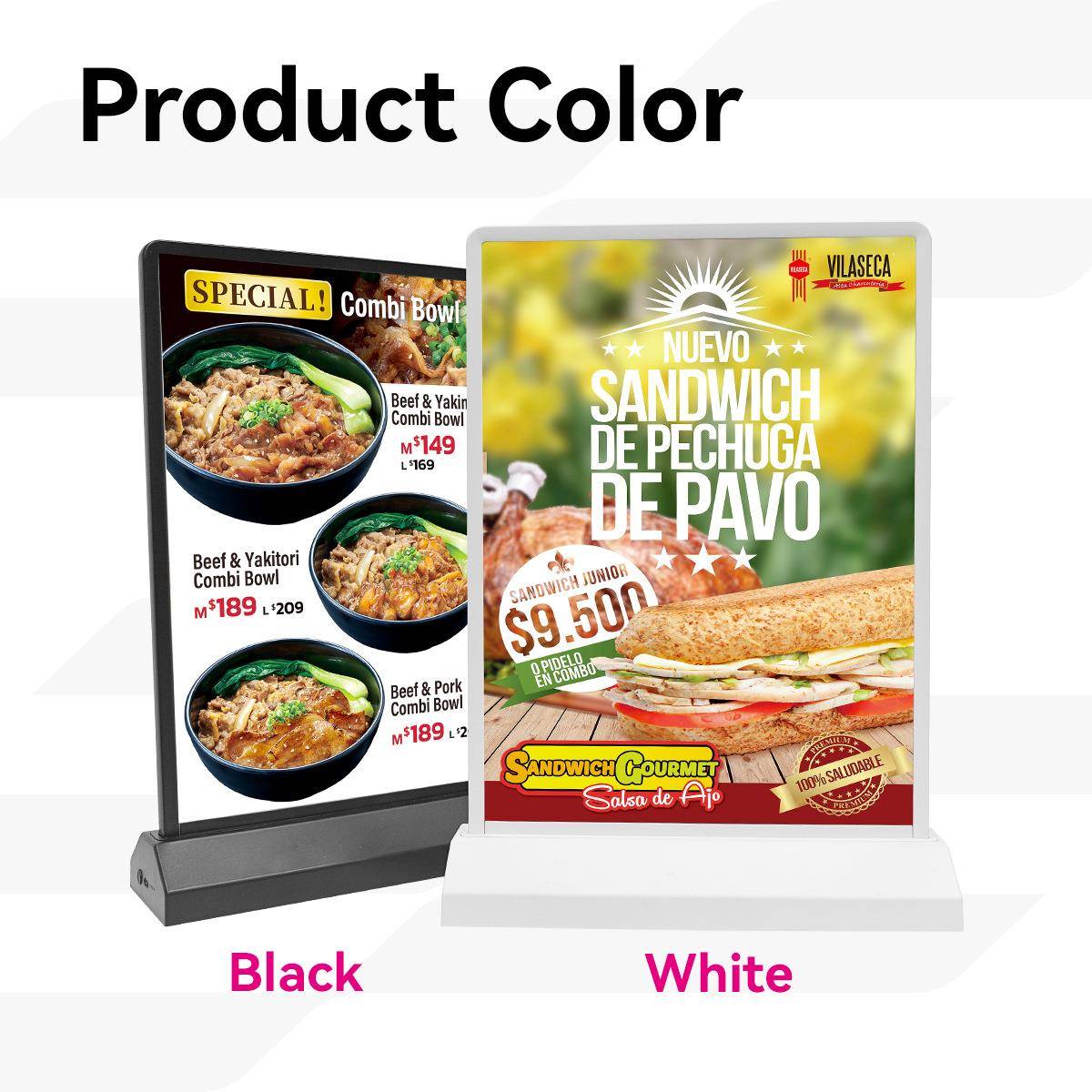 LED充电无线灯箱桌面点餐超长续航餐厅吧台双面价格表lightbox