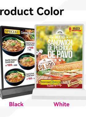 LED充电无线灯箱桌面点餐超长续航餐厅吧台双面价格表lightbox