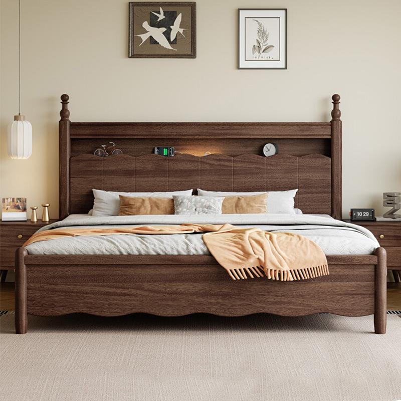 实木床中式胡桃木床1.5m家用现代简约主卧1米8双人床气压储物床