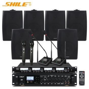 狮乐（SHILE）AV-8820/BX-105会议室音响功放话筒6.5英寸组合套装